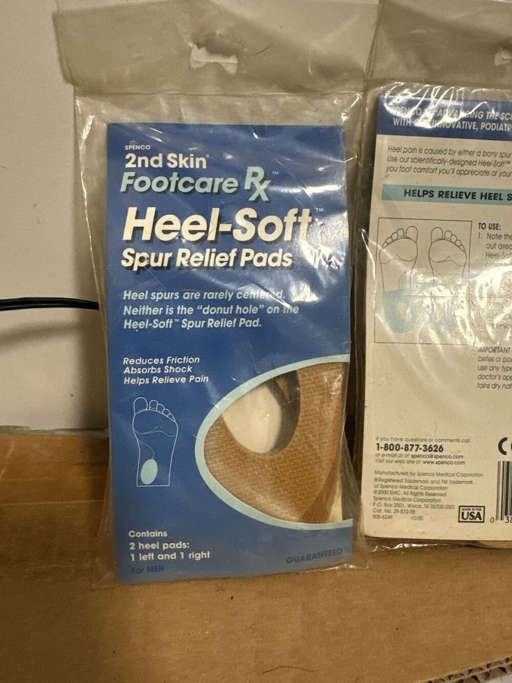 Spenco 2nd Skin Footcare Rx Heel-Soft Spur Relief Pads for Men